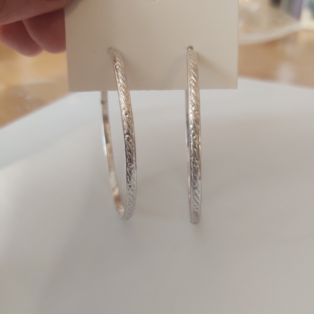 Silver hoop earrings